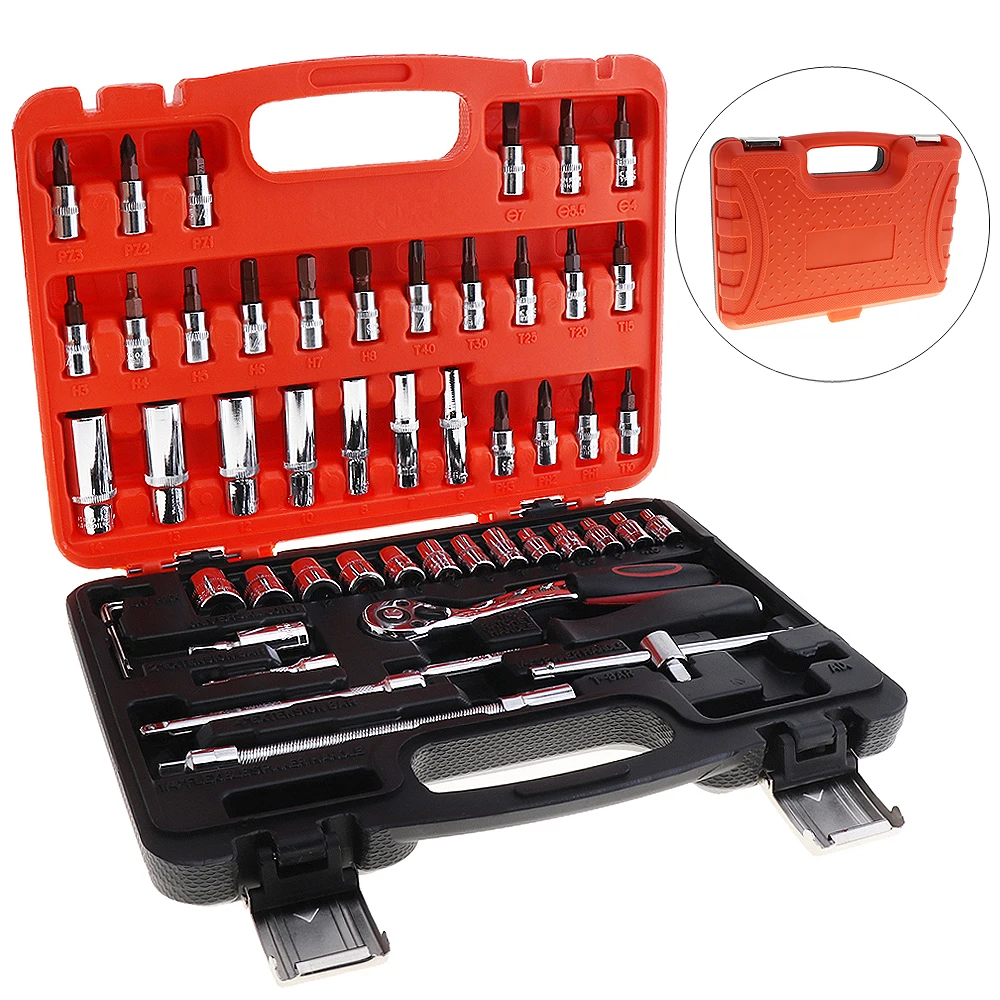 

53pcs Sale Automobile Motorcycle Car Repair Tool Box Precision Fast of Ratchet Torque Wrench Combo Tools for Car Auto Repairing