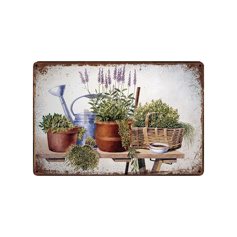 [ Mike86 ] Garden Kitchen FLowers Birds Tool Tin Sign farm house  Home Retro wall Painting art Decor Poster Art LT-1758