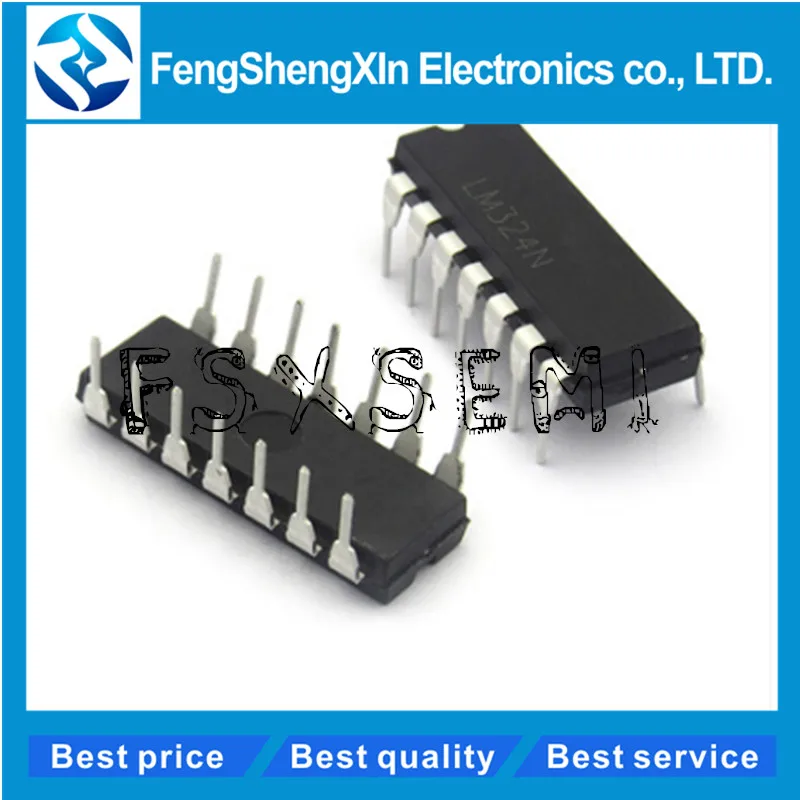 100pcs/lot New LM324N LM324 DIP-14 LOW POWER QUAD OPERATIONAL AMPLIFIERS