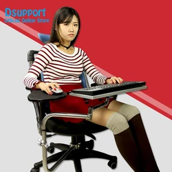 Multifunctional Full Motion Chair Clamping Keyboard/Laptop Desk Holder+Chair Arm Clamping Mouse Pad OK010