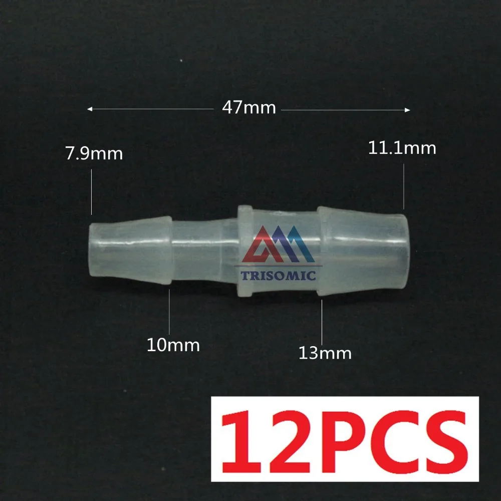 

12 pieces 11.1mm*7.9mm Straight Reducing Connector Plastic Fitting Barbed Reducing Connector