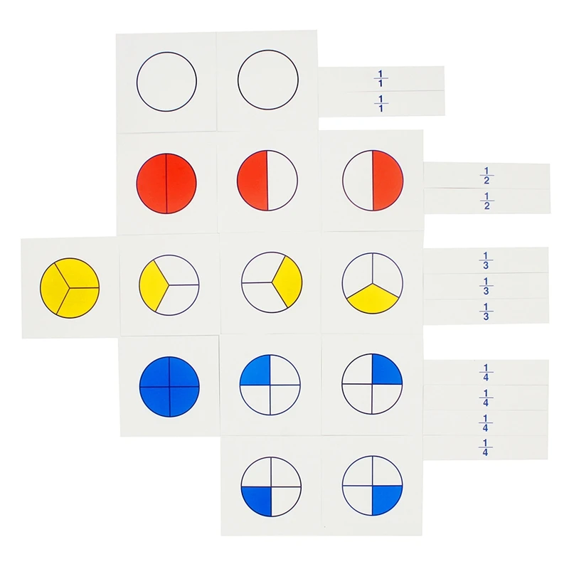 Baby Toys Montessori Mathematics Fraction Skittles Cards Set Early Educational Learning Toys for Toddlers Juguetes Brinquedos