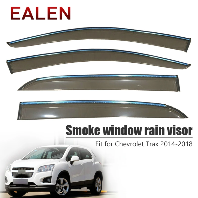 

EALEN Для Chevrolet Trax 2014 2015 2016 2017 2018 ABS вентиляционные солнечные дефлекторы аксессуары 4 шт/1 комплект Дымовое окно дождевой козырек