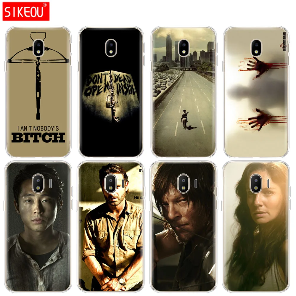 silicone cover phone case for Samsung Galaxy J3 J5 J7 2017 J330 J530 J730 PRO j2 2018 walking dead