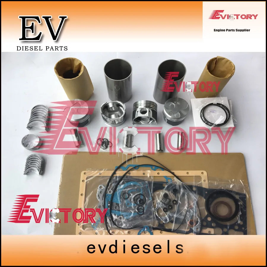 V1505T V1505 rebuild overhaul kit connecting rod + piston +ring cylinder Liner  gasket bearing