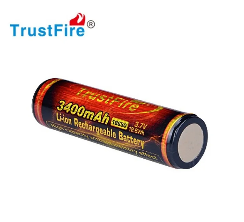 4pcs TrustFire 3.7V 18650 Li-ion Battery 3400mAh Rechargeable Lithium Battery with PCB Protected for Flashlight Headlamp