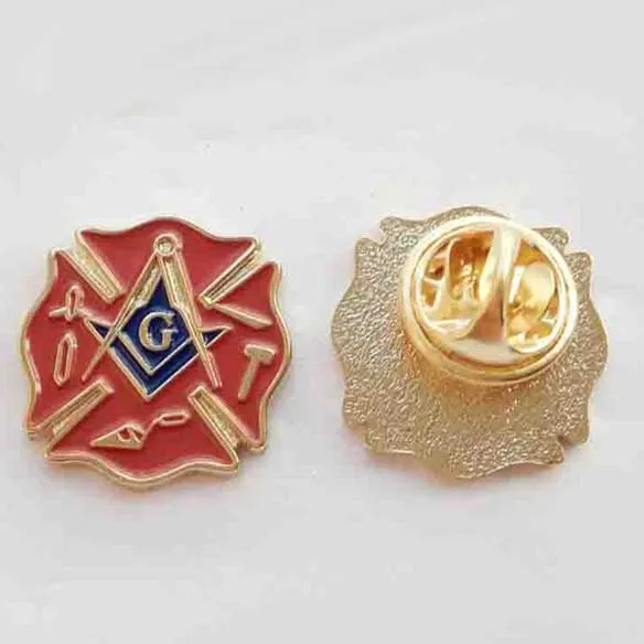 M226 Custom lapel pin Wholesale 100pcs Masonic Lodge Fireman Fire Service First Responder Lapel Pin