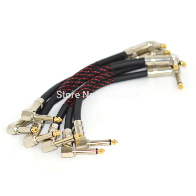 

6 X 21cm LANDTONE Electric Guitar Bass patch pedal Braided Cable Musical Instrument Amp Cord 1/4 Free Shipping