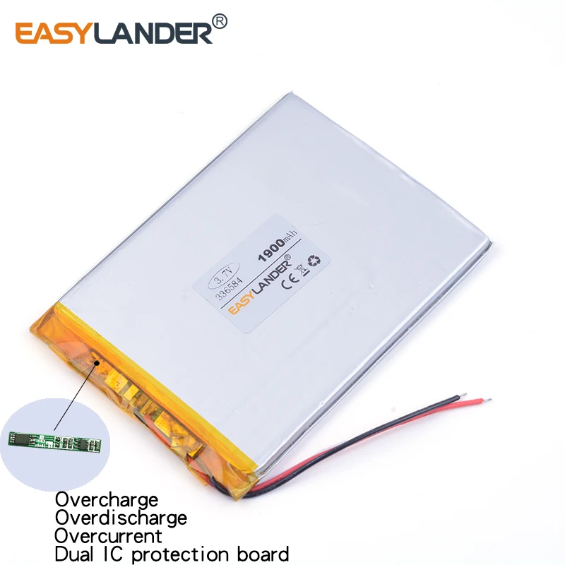 3,7 v lithium-ionen akku 336584 1900mah kann angepasst werden großhandel CE FCC ROHS MSDS qualität zertifizierung