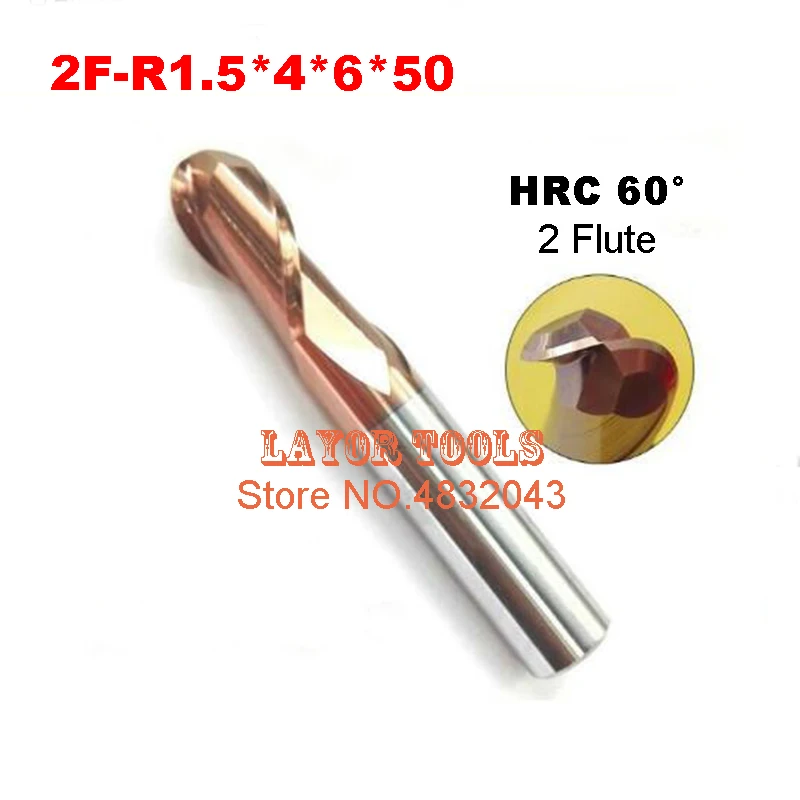 2F-R1.5 HRC60,carbide Square Flatted End Mills coating:nano TWO flute diameter 3 mm, The Lather,boring Bar,cnc,machine