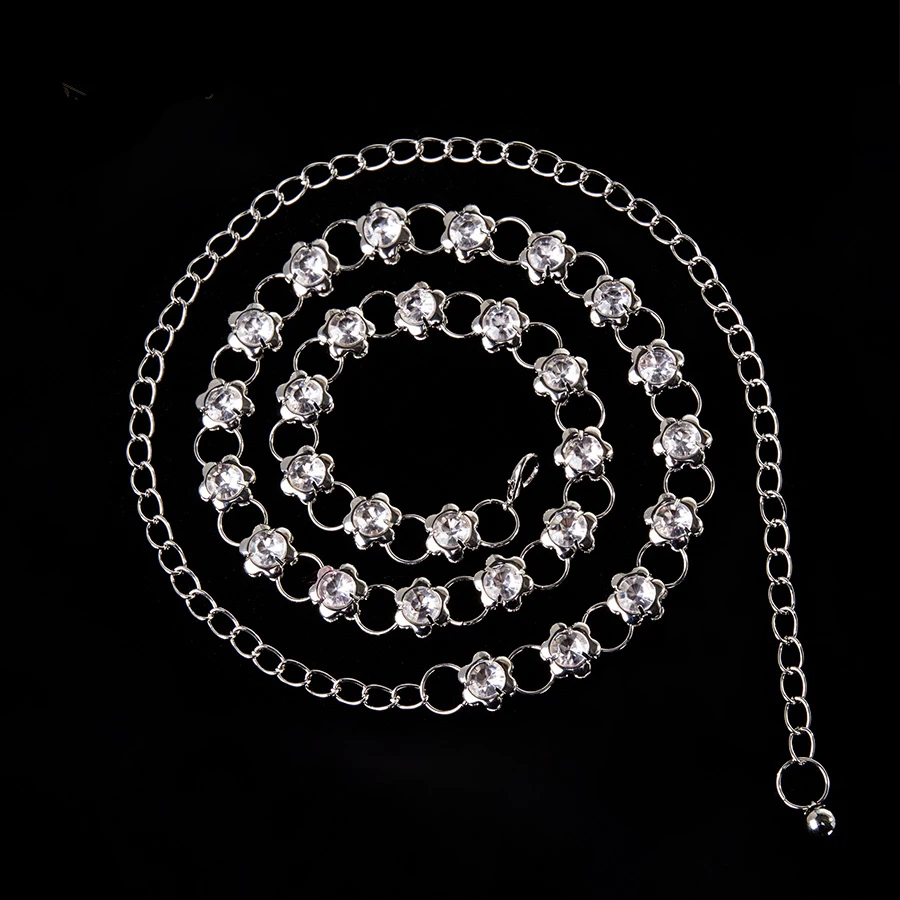 Cinturón de cristal con diamantes de imitación para mujer, joyería para danza del vientre, brillante, para vestido de novia y boda