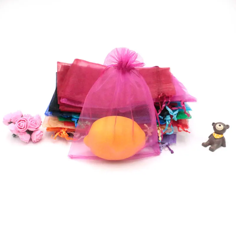 

Pink Storage Pouch Jewelry Display Necklace Organza Bags 15x20 cm Wedding Bag Coffee Storage Twice Bag Bracelet Display