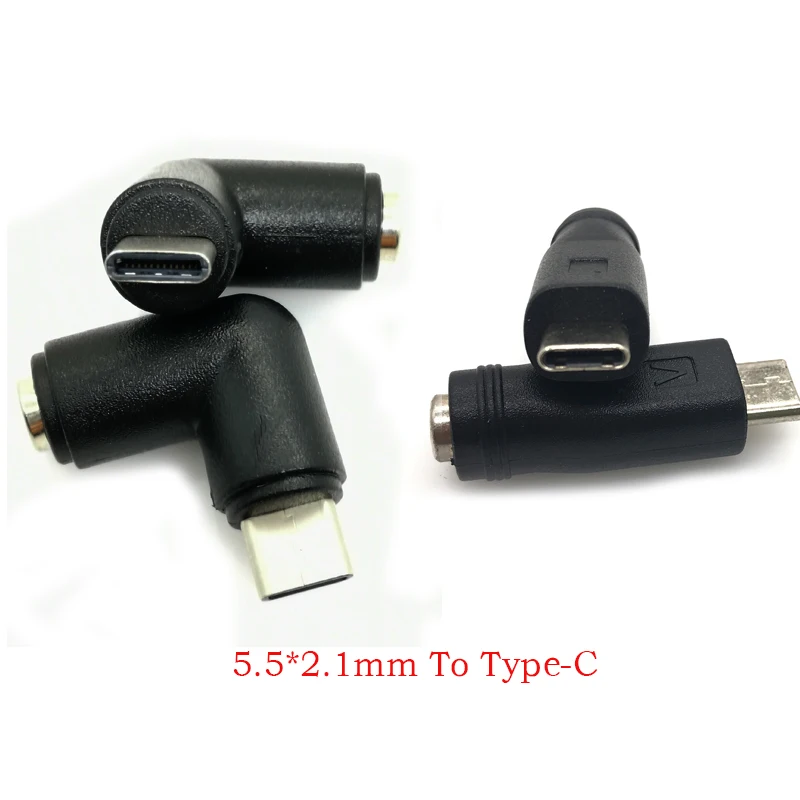 5.5*2.1mm 5.5 x 2.1 mm Female jack to Type-C USB 3.1 Male Plug 90 / 180 Degrees DC Power Connector Adapter DC to Type c male