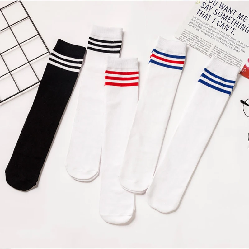 2019 New Children Socks for Kids Girls Boys Knee Cotton High Socks Children School Football Sports Striped Style 1-16 Years