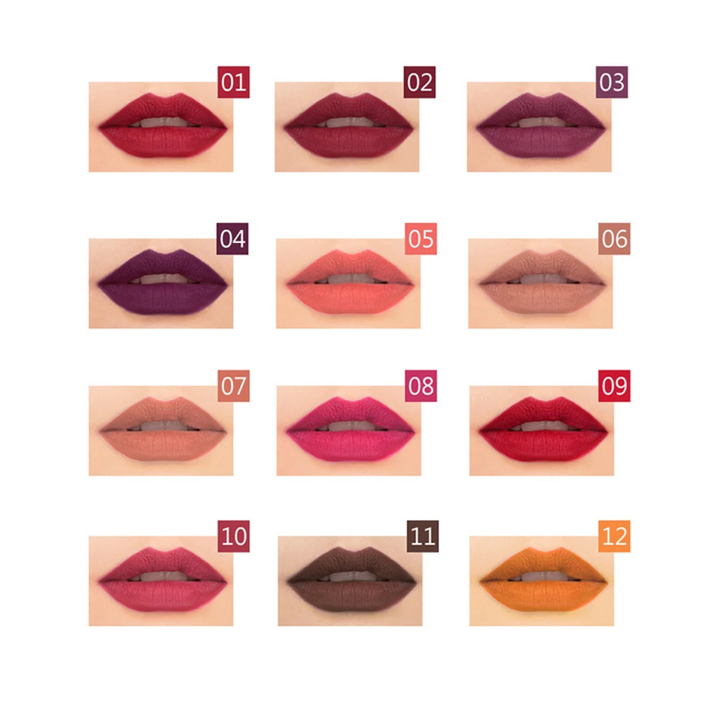 12PCS/Set New Fashion Women Waterproof Lip Liner Makeup Set Long Lasting Matte Lipsticks Lip Pencil Pen Girls Comestic Tools