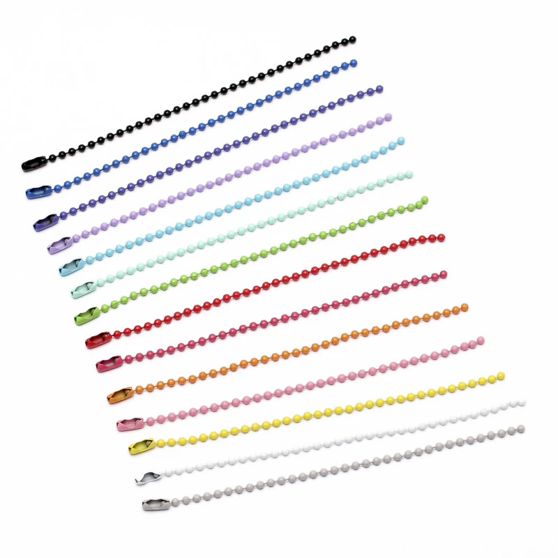 1Pack 12CM length Colorful Ball Bead Chains Fits KeyRing/Key Chain/Dolls/Label Hand Tag Connector DIY Jewelry Making