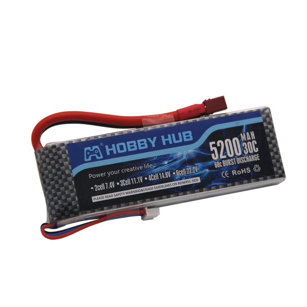 For RC Car Power 7.4V 5200mAh Lipo Battery 30C 2S Battery 2S LiPo 7.4 V 5200 MAh 30C 2S 1P Lithium-Polymer Batterie