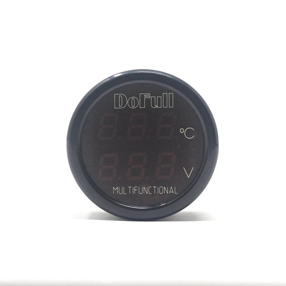 3 in 1 LED Car Digital Battery Volt Meter Thermometer USB Charging Suitable for 12V and 24V Battery