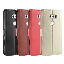 New For LG V35 ThinQ Case LG V30 Wallet Flip Style Glossy PU Leather Protective Phone Cover For LG V30S ThinQ/V35/V30 Back Case