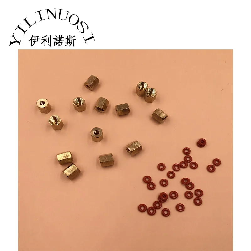 20pcs Mimaki Roland Mutoh printer ink tube connector copper nut screw with O ring damper clamp with 4*3mm