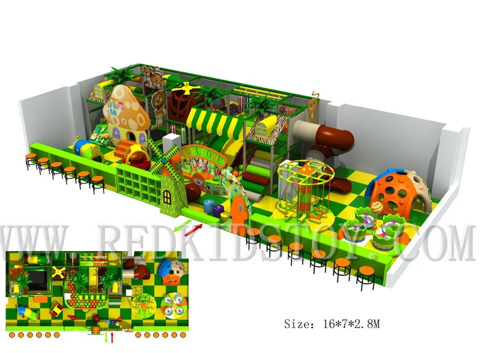 EU Standard Jungle Themed Commercial Electric Soft Playground Indoor HZ-170206B