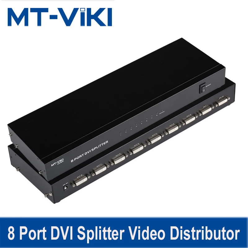 

MT-Viki 8 портов DVI разветвитель коробка видео дистрибьютор 1x8 совместимый 2048x1536 высокое разрешение изображения дубликат MT-DV8H