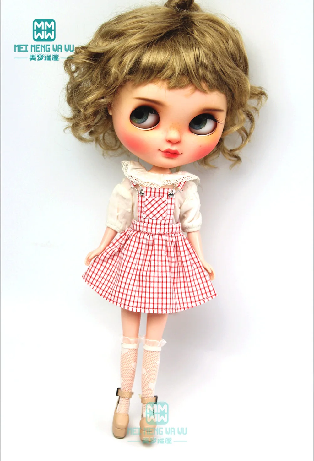 28-30cm blyth Azone doll clothes Fashion strap dress pink, red, denim blue