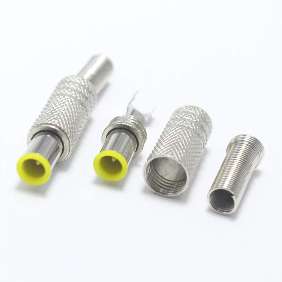 2pcs 5.5x2.5 5.5x2.1 4.8x1.7 4.0x1.7 3.5x1.35 3.5x1.1 2.5x0.7 6.5x4.4 5.0x3.0 mm DC Power Plug Yellow Head DIY Audio Connector