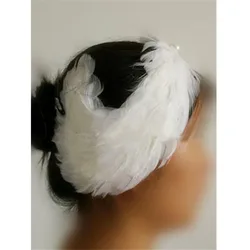 Woemn swan lake ballet feather headwear hand made、prince beads white feather headband for tutu ballet retail wholesale hde426