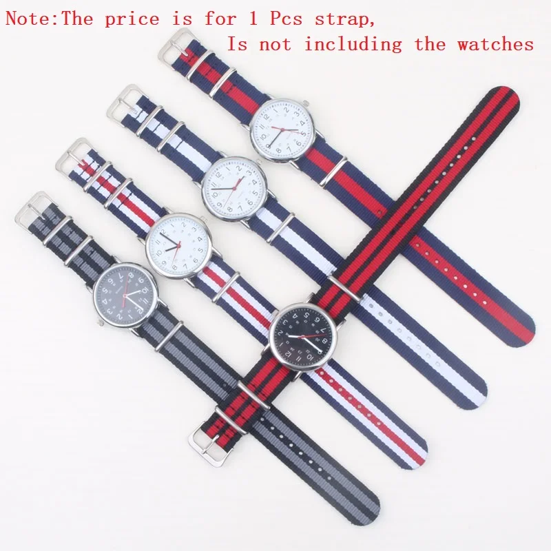 Waterproof Nylon Watch Strap, Exército Esporte Watch Band, Drop Shipping, 12mm, 14mm, 16mm, 18mm, 20mm, 22mm, 24mm, 1Pc