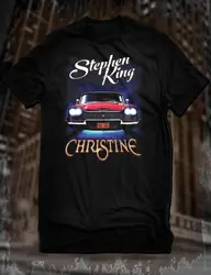 New Black Stephen King Christine T-Shirt Horror Novel Tee Supernatural Car Brand Clothing Men O-Neck Shorter Slim Fit T-Shirt