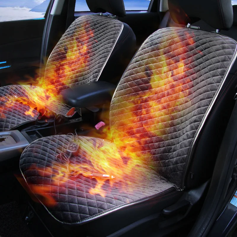 Winter Car Front Seat  Heated Cushion Car Office Chairs Electric Heated Seat Cushion Carbon Fiber Electric Heating 12v