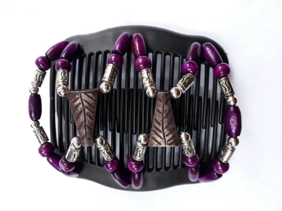 purple silver grey leaves beads  magic comb 50 pcs/lot  classical comb easy updo special comb