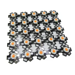 50pcs 1W 3W High Power LED Full Spectrum White Warm White Green Blue Deep Red 660nm Royal blue With 20mm White Black Star PCB