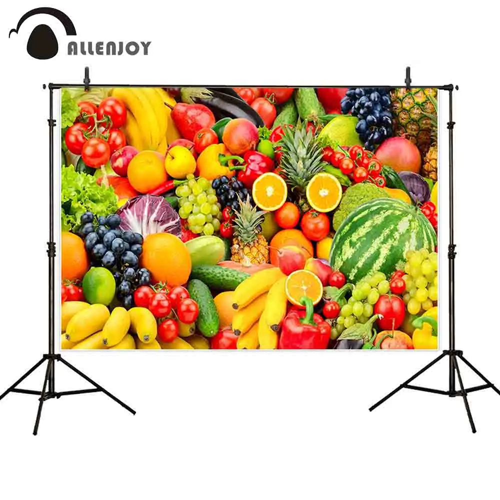 Allenjoy wallpaper backdrop natural delicious bright fruit vegetables colors summer Fruity party photocall camera background