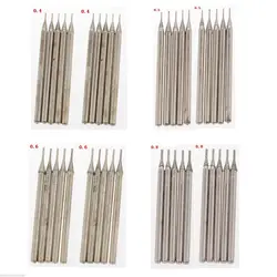 40Pcs 0.4 0.5 0.6 0.8mm Diamond Hole Saw Drill Bit Set Coated Solid Bits Masonry Drilling Jewelry Tools For Stone Gemstone