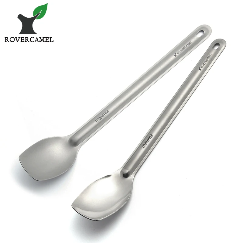 Rover Camel New Titanium Large Spoon 225mm Length Polished and Sandblasted Ta8120