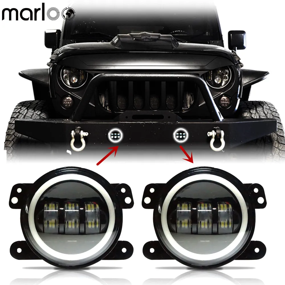 

Car 60W 4 Inch LED Passing Fog Lights White DRL Amber Turn Signal Lamp for Jeep Wrangler JK LJ TJ Dodge Accessories