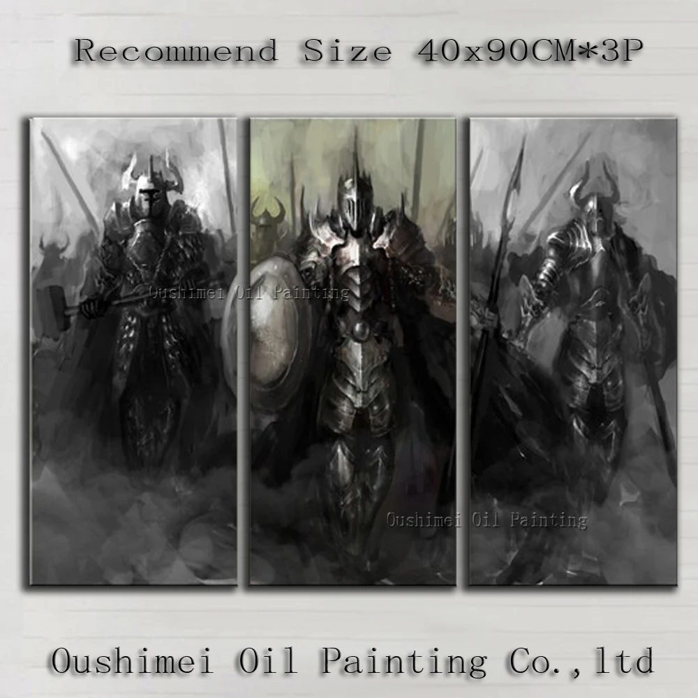 

China Old Master Artist Hand-painted High Quality BattleField Warrior Oil Painting On Canvas Medieval Knight Oil Painting