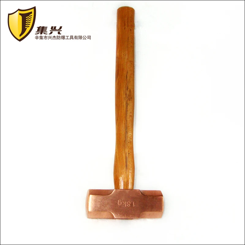 

0.9kg/2 lb, Red Copper octagonal hammer with wooden handle , Explosion-proof hammer