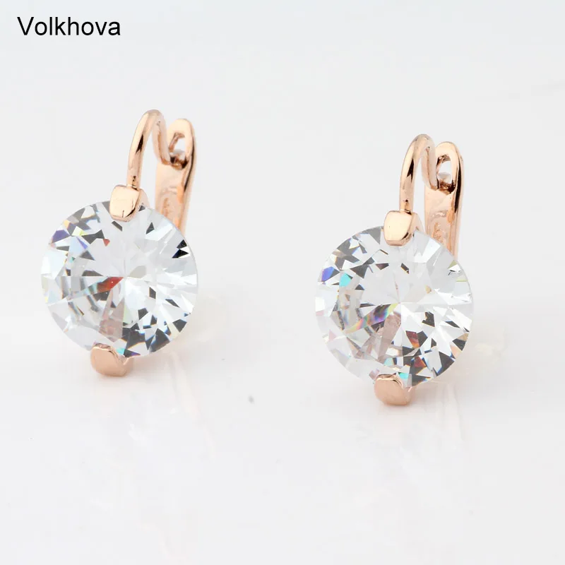 New Trend 2022 Round Colourful  Natural Zircon Dangle Earrings Women Fashion Simple Earrings For Girl Party
