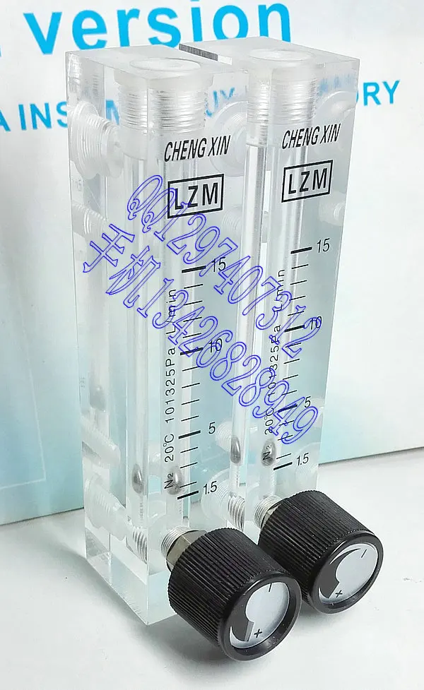 

LZM-6T N2 nitrogen panel type small flow meter 1.5-15L/min adjustable flowmeter fast plug 6MM