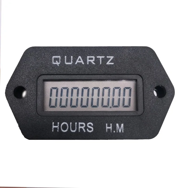 Digital Hour Meter  Quarz LCD Accumulate Timer Counter 999999.59 Snap in Vehicle Boat Truck Motorcycle for Generator DC 6-36V