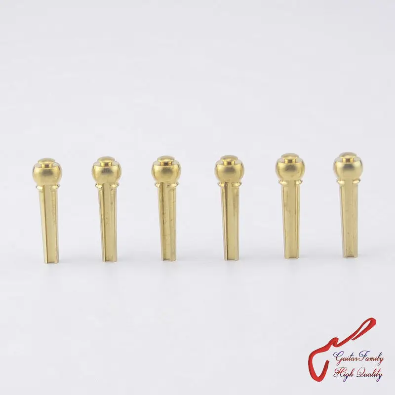 1 Set ( 6 Pcs )  GuitarFamily  Brass Pins  Folk Acoustic Guitar Bridge Pins