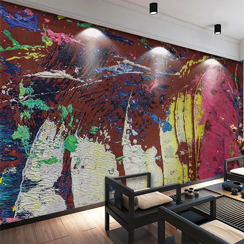 

wellyu papel de parede para quarto Modern colorful abstract oil painting background wall custom large mural green wallpaper