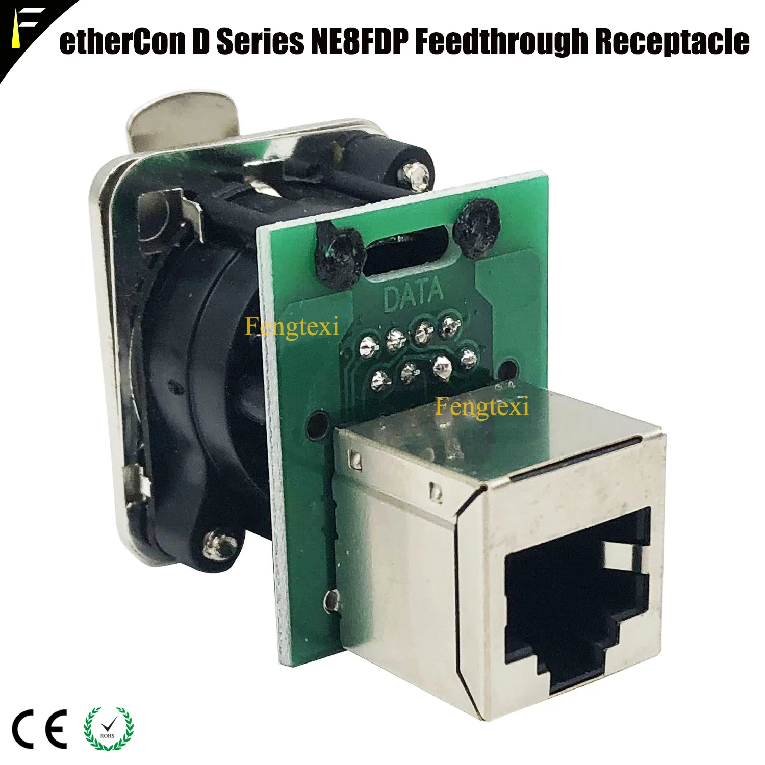 10pcs/lot Pro Audio Video Network Connector NE8FDP Ethercon RJ45 Feedthru D Series Jack Chassis Panel Mount Connector