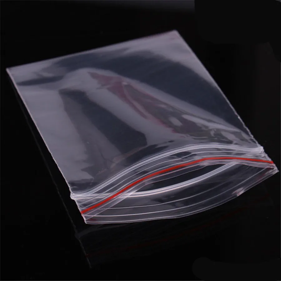 100pcs/lot Jewelry Ziplock Zip Zipped Lock Reclosable Plastic Poly Clear Bags ziplock bagsealed bag