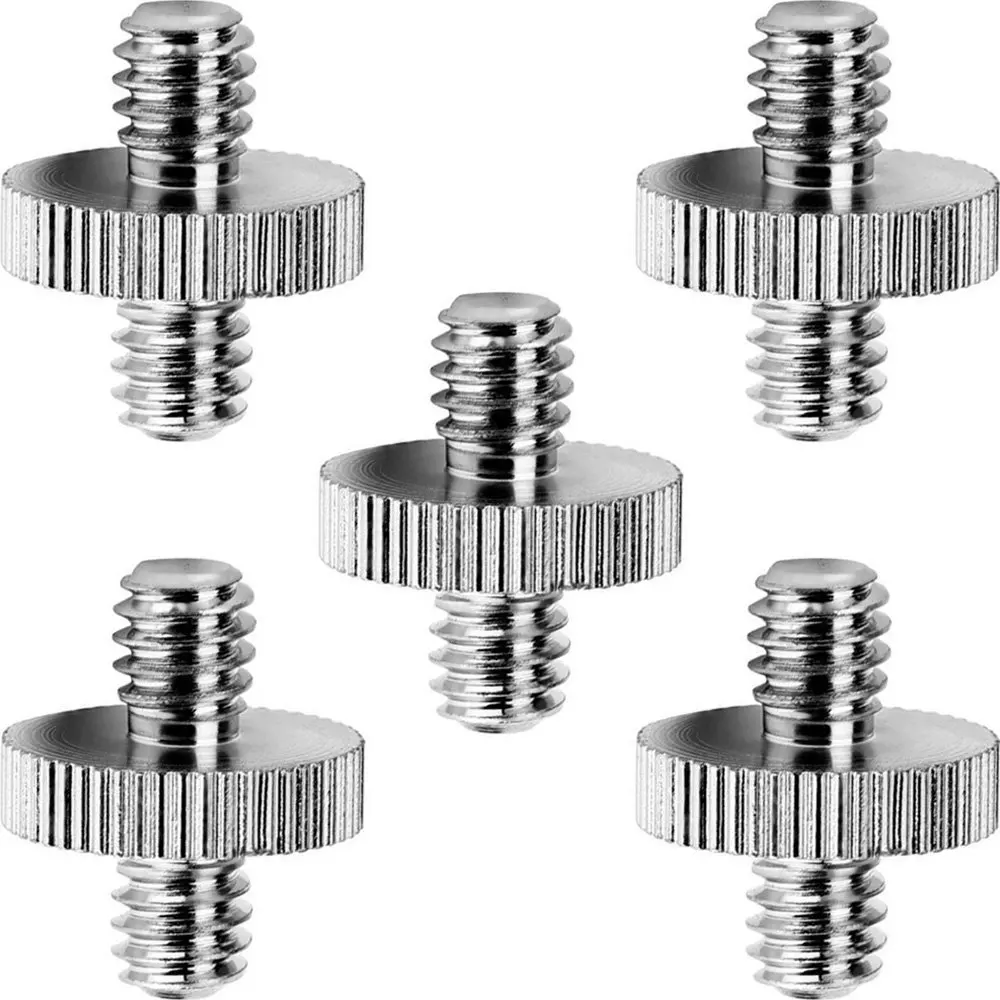 

Standard 1/4"-20 Male to 1/4"-20 Male Threaded Tripod Screw Adapter Tripod Mounting Thread Camera Screw Adapter Converter