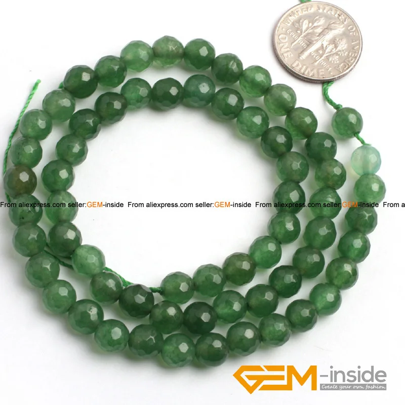 10mm Round Faceted Green Aventurine Jad Beads Natural Stone Beads DIY Loose Beads For Jewelry Making Strand 15\