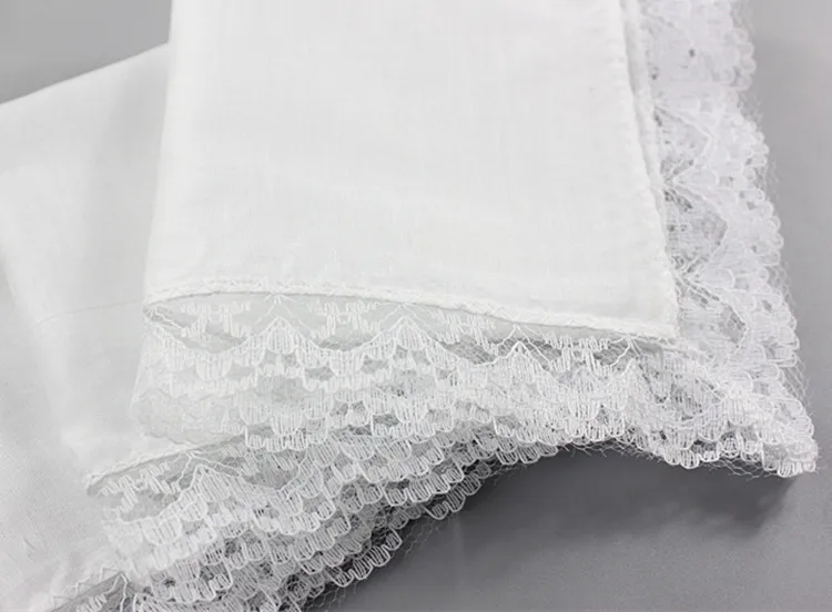 Personalized Lace Handkerchief for Women, White Cloth Napkins, Wedding Gifts, Wedding Decoration, 20 PCs 25*25cm